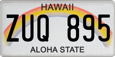 HI license plate ZUQ895