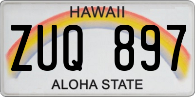 HI license plate ZUQ897