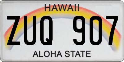 HI license plate ZUQ907