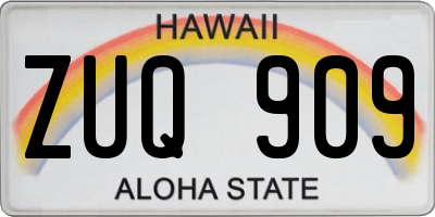 HI license plate ZUQ909