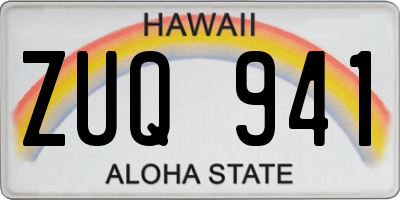 HI license plate ZUQ941