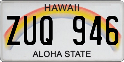 HI license plate ZUQ946