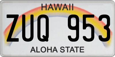 HI license plate ZUQ953