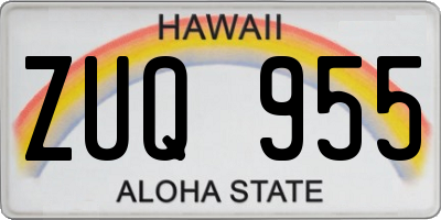 HI license plate ZUQ955