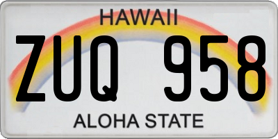HI license plate ZUQ958
