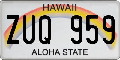 HI license plate ZUQ959