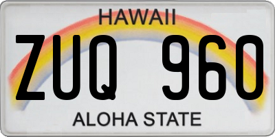 HI license plate ZUQ960