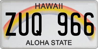 HI license plate ZUQ966