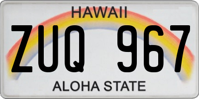 HI license plate ZUQ967