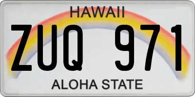 HI license plate ZUQ971