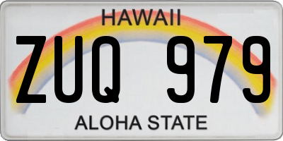 HI license plate ZUQ979