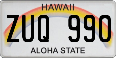 HI license plate ZUQ990