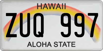 HI license plate ZUQ997