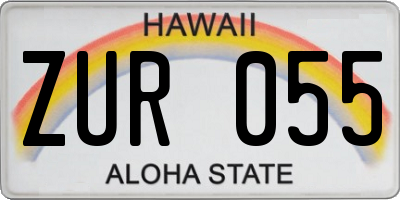 HI license plate ZUR055
