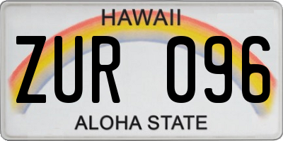 HI license plate ZUR096