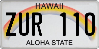 HI license plate ZUR110