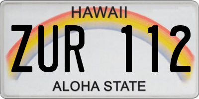 HI license plate ZUR112