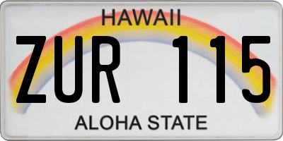 HI license plate ZUR115