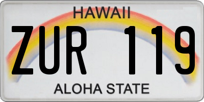HI license plate ZUR119