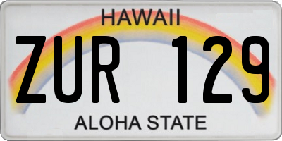HI license plate ZUR129