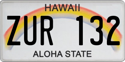 HI license plate ZUR132