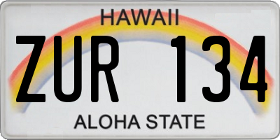 HI license plate ZUR134