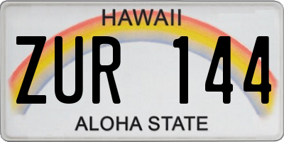 HI license plate ZUR144
