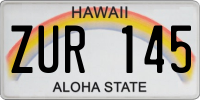 HI license plate ZUR145