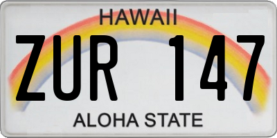HI license plate ZUR147