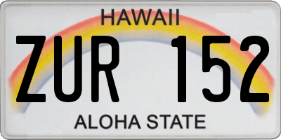 HI license plate ZUR152