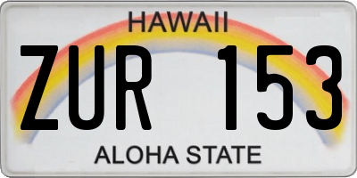 HI license plate ZUR153