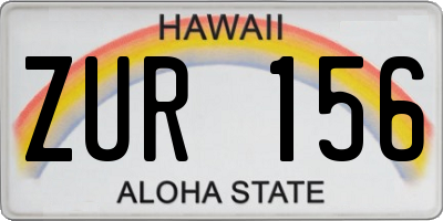 HI license plate ZUR156