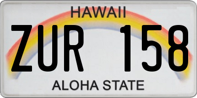 HI license plate ZUR158
