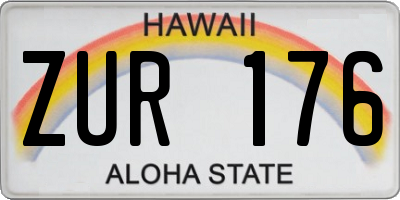 HI license plate ZUR176