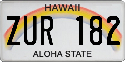 HI license plate ZUR182