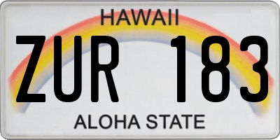 HI license plate ZUR183