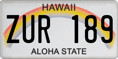 HI license plate ZUR189