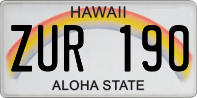 HI license plate ZUR190
