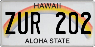HI license plate ZUR202