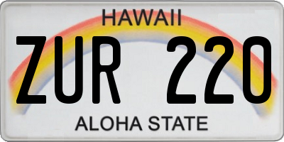 HI license plate ZUR220