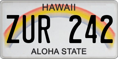 HI license plate ZUR242