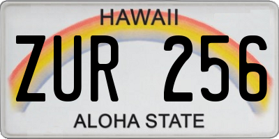 HI license plate ZUR256