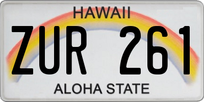 HI license plate ZUR261