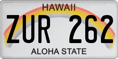 HI license plate ZUR262