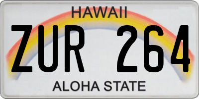 HI license plate ZUR264
