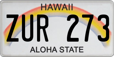 HI license plate ZUR273
