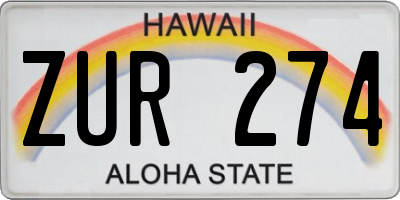 HI license plate ZUR274