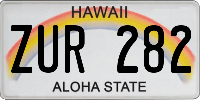 HI license plate ZUR282