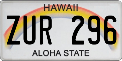HI license plate ZUR296