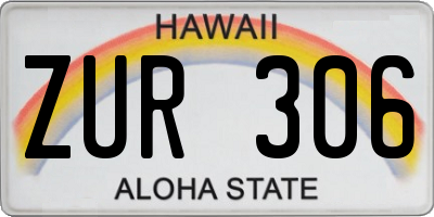 HI license plate ZUR306